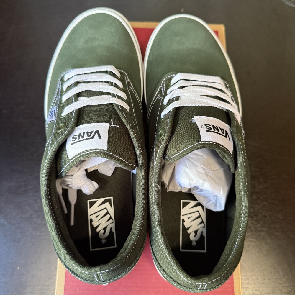 Vans Atwood Mens Dried Kelp Green Suede Canvas Skate Shoes VN000CX8EMU Size 10 - Picture 7 of 9